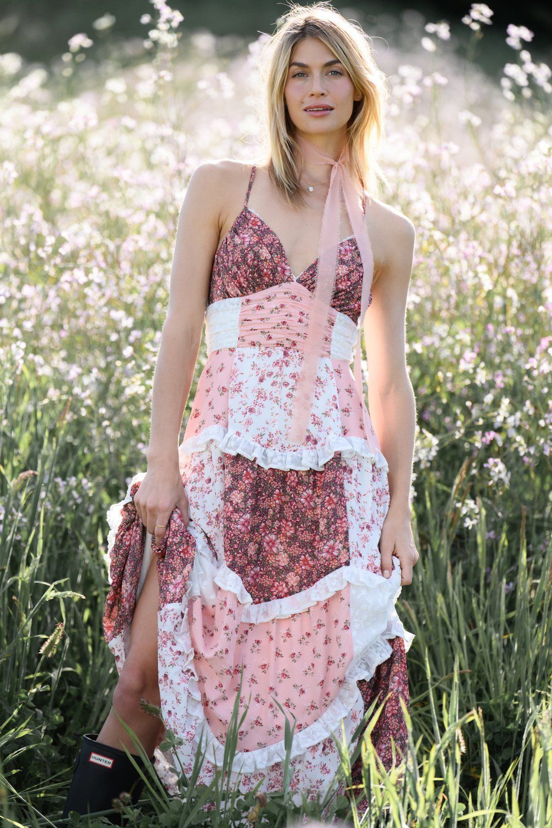 Sleeveless Strap Printed Dress