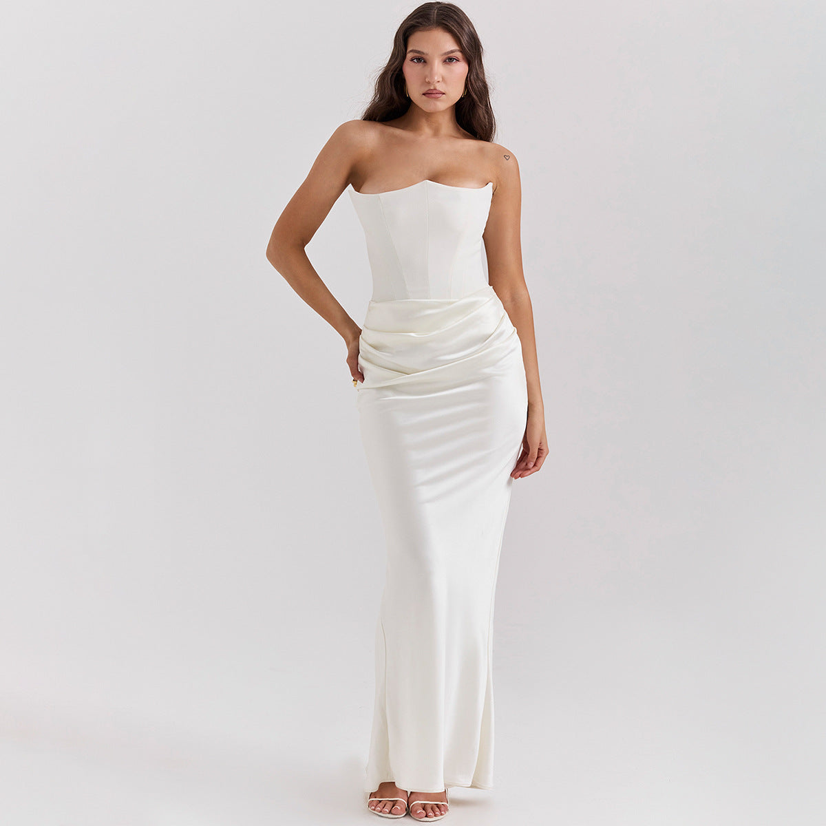 Slim Bandeau Backless Maxi Dress