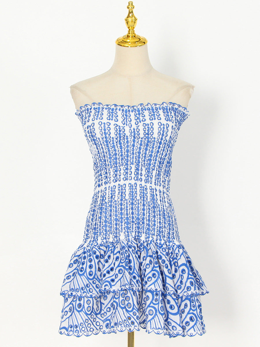 Y2K Pleated Tube Dress
