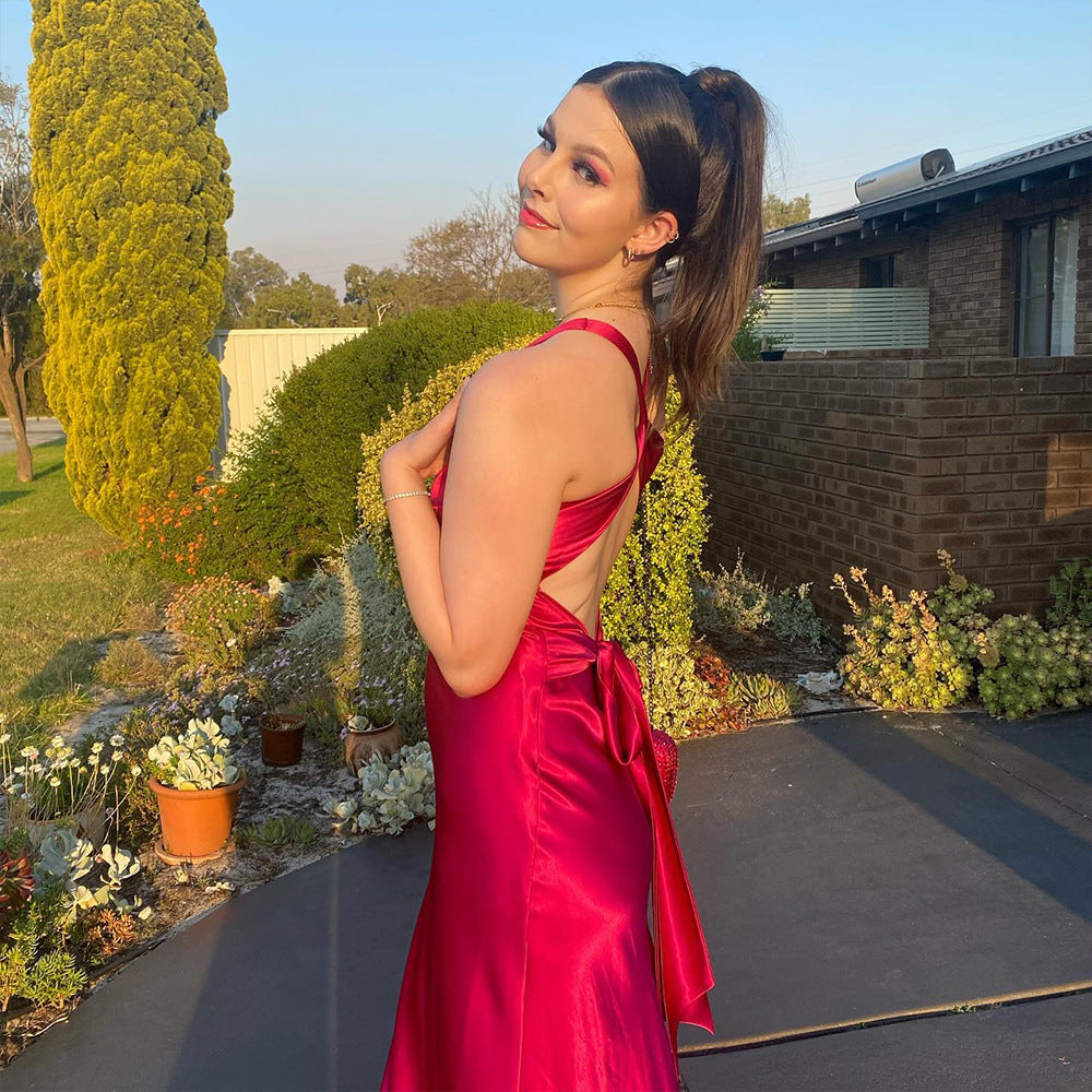 Slim-Fit Satin Dress