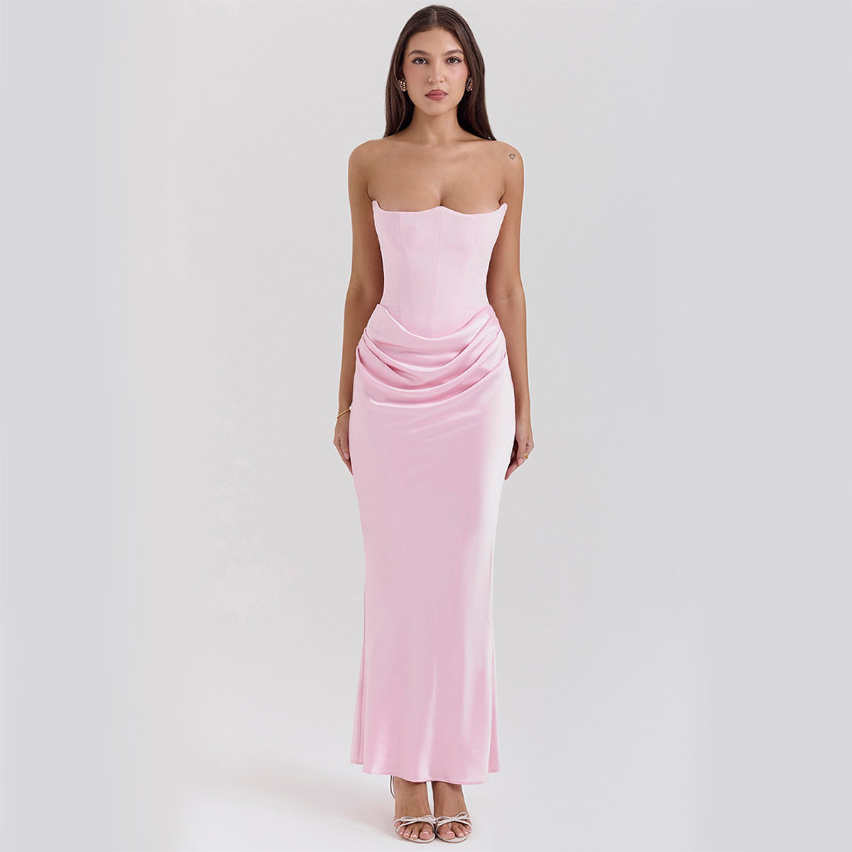 Slim Bandeau Backless Maxi Dress