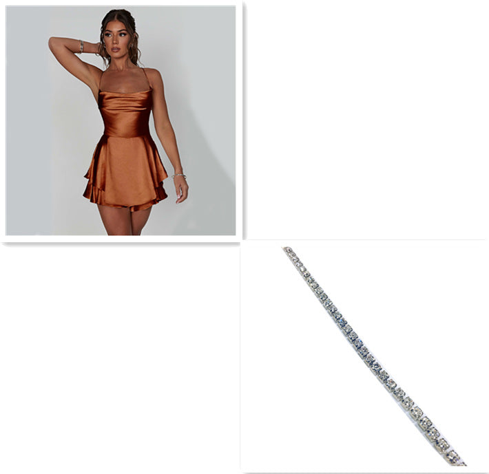 Sexy Suspender Satin Dress
