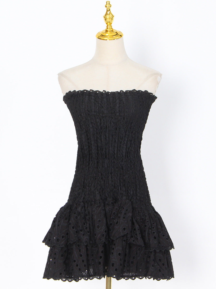 Y2K Pleated Tube Dress