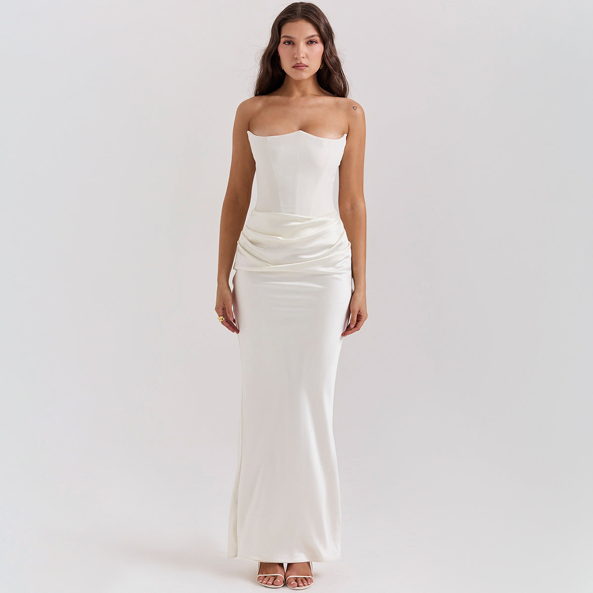 Slim Bandeau Backless Maxi Dress