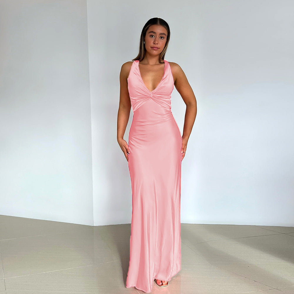 Slim-Fit Satin Dress