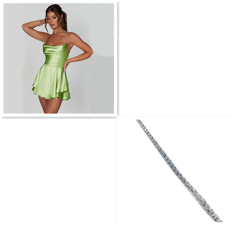 Sexy Suspender Satin Dress