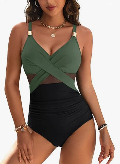 One-piece Swimsuit Solid Color