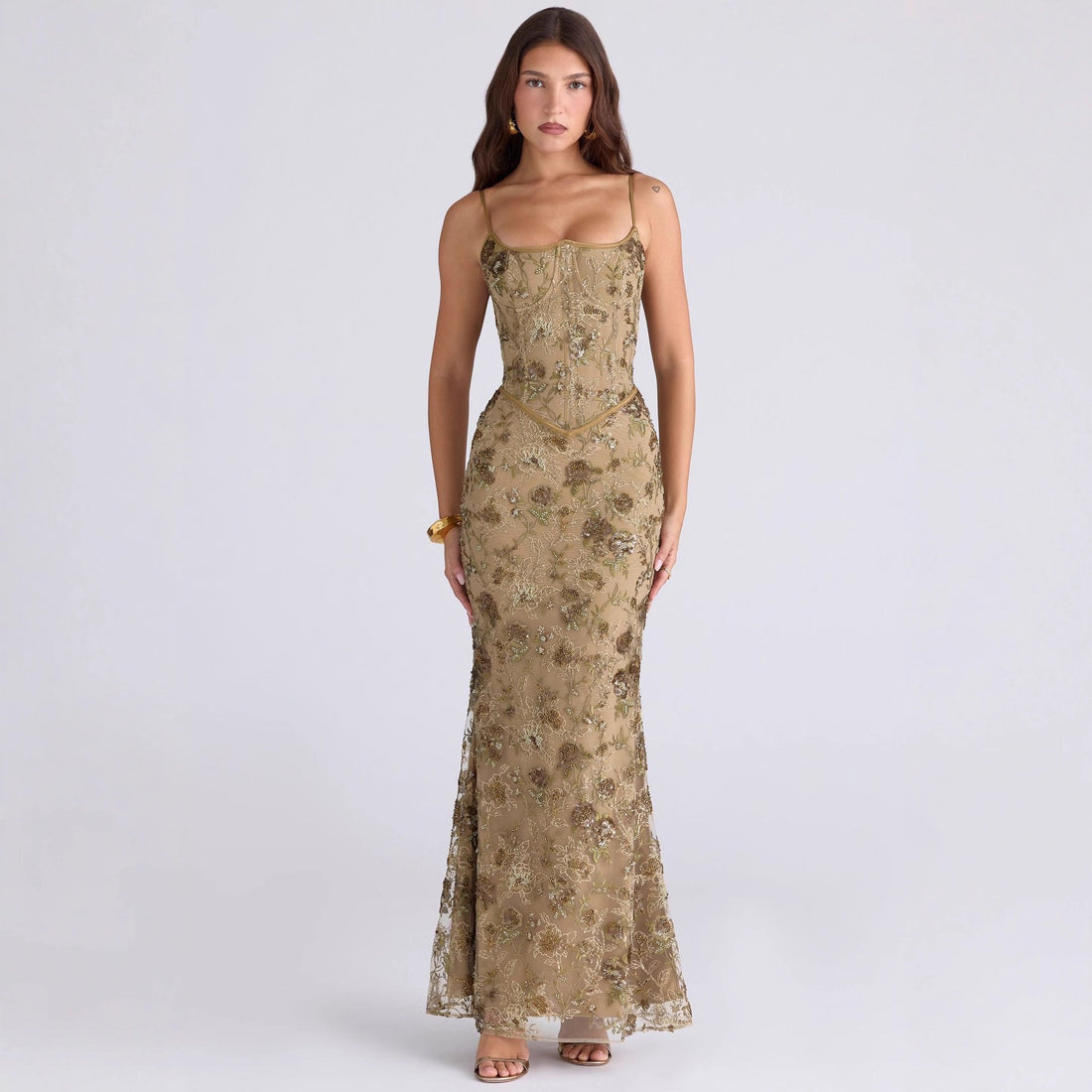 Elegant Low-Neck Backless Lace-Up Dress