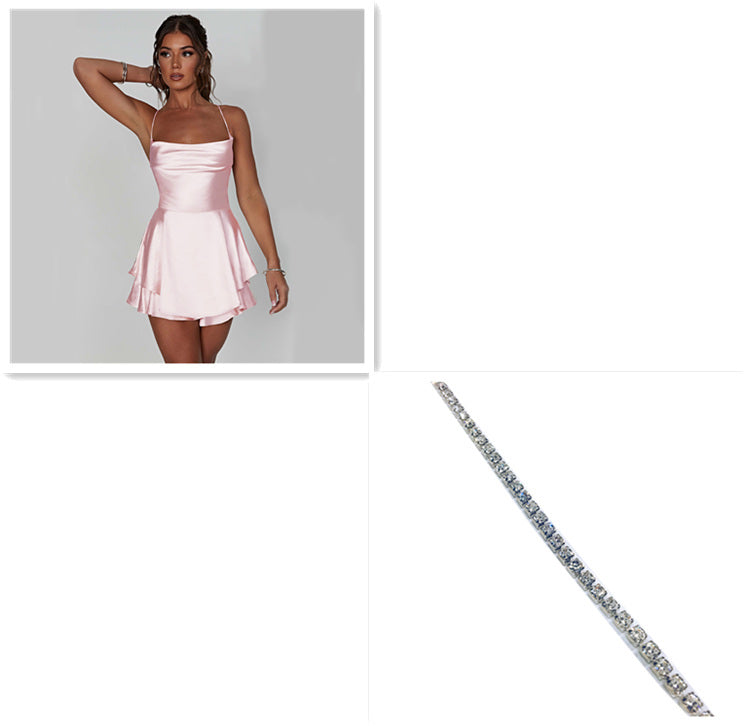 Sexy Suspender Satin Dress