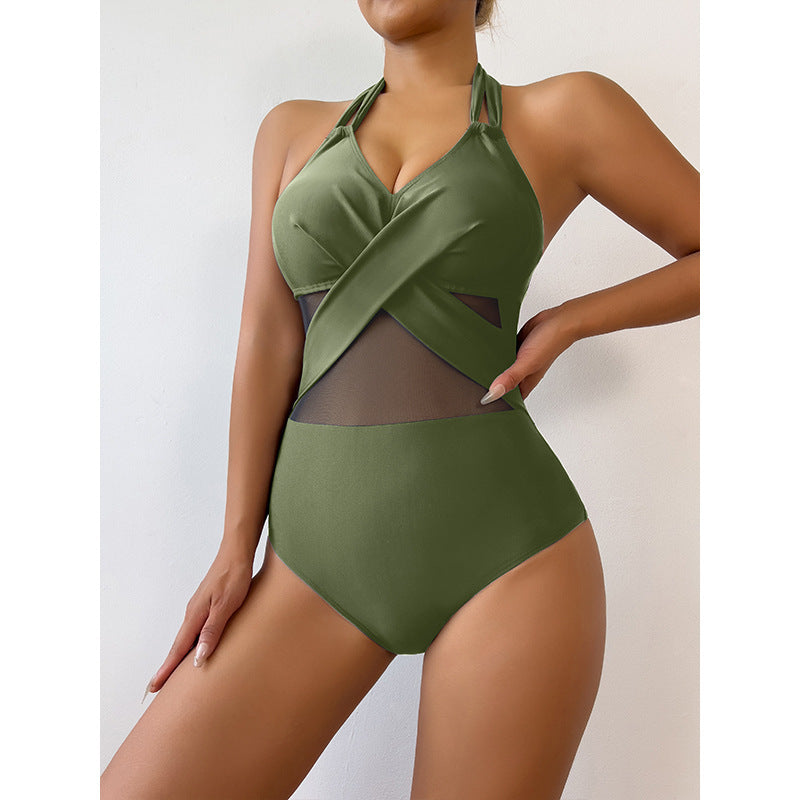 One-piece Swimsuit Solid Color