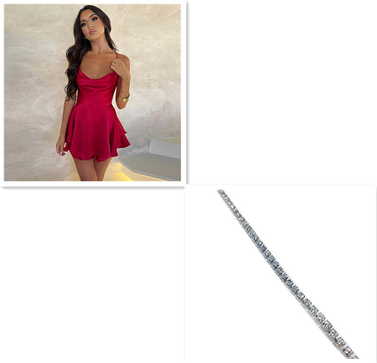 Sexy Suspender Satin Dress