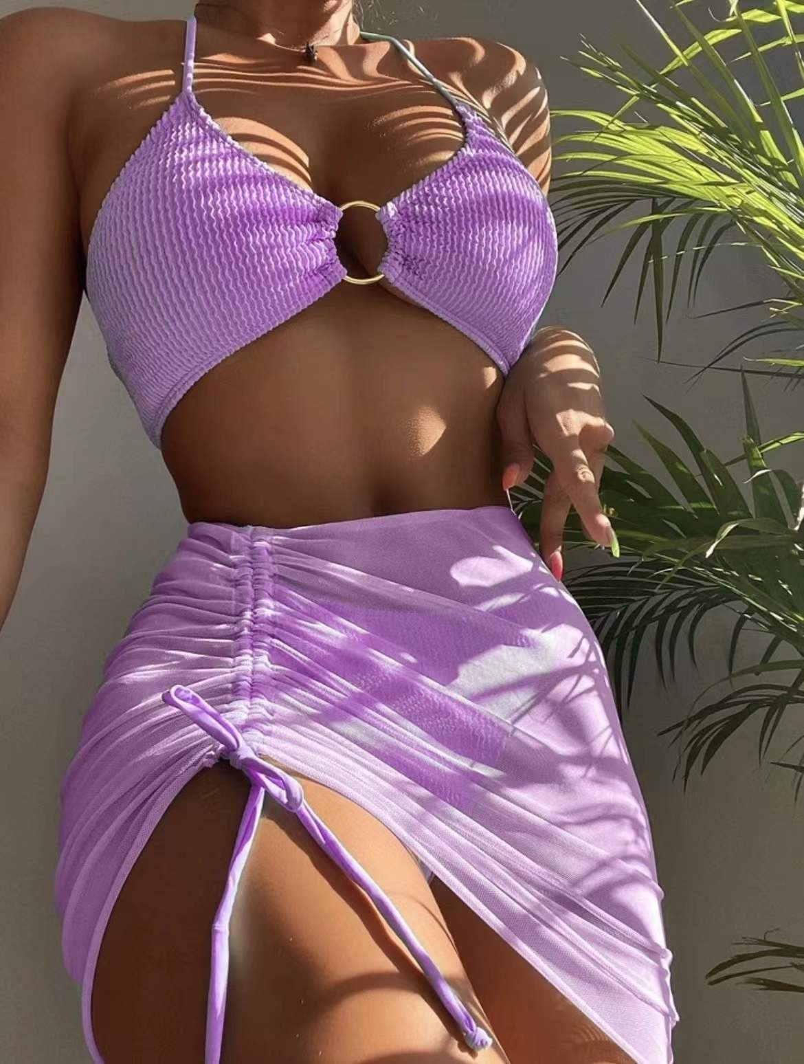 3pcs Halter Bikini Set for Women