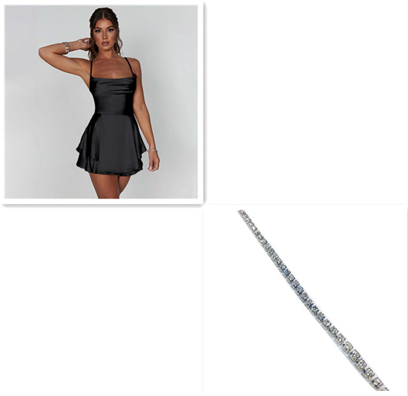 Sexy Suspender Satin Dress