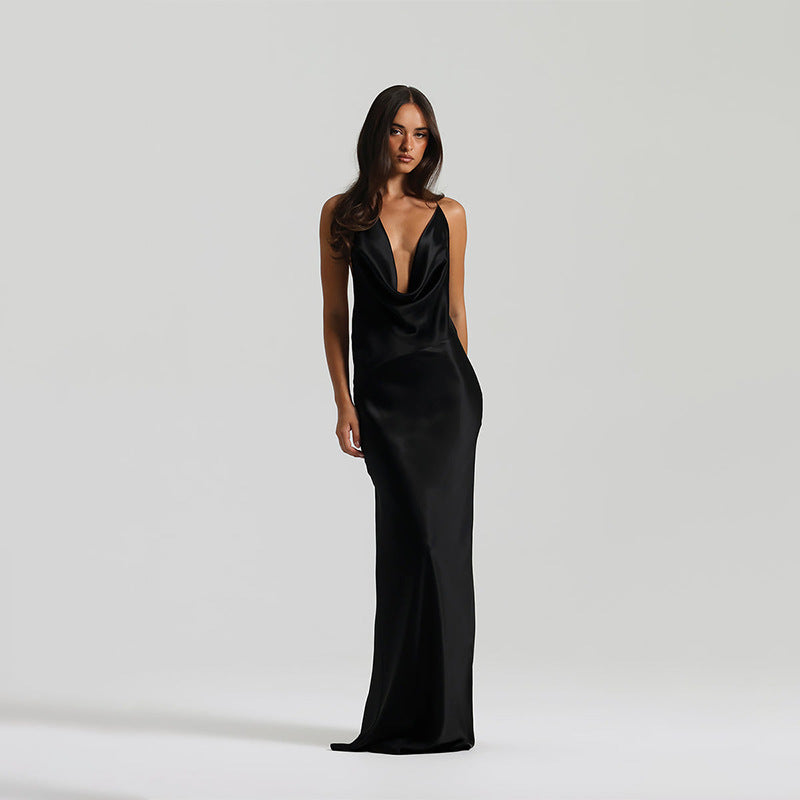 V-Neck Halter Lace-Up Bodycon Dress