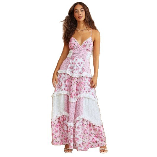 Sleeveless Strap Printed Dress